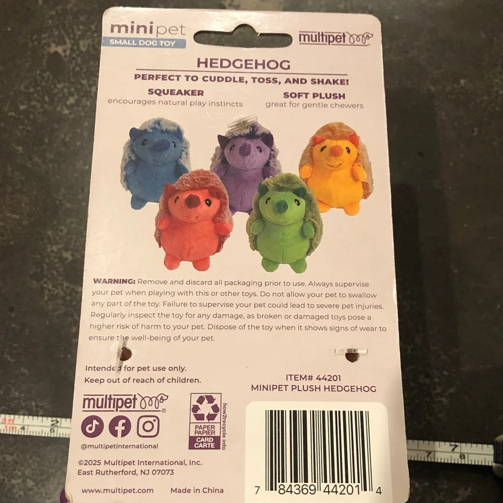 Orange Hedgehog Dog Toy